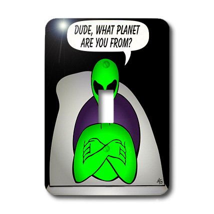 Interrupteur à baïonnette UFOs Alien Planet 3dRose contre les murs ternes