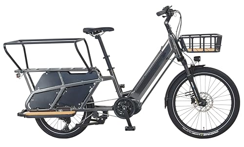 Prophete URBANICER 4.0 Urban Longtail-E-Bike 24' – AEG 250W Mittelmotor, 170 km Reichweite, 9-Gang, Hydr. Scheibenbremsen, LED-Beleuchtung, Integrierter Li-Ion Akku, 720 Wh, Grau