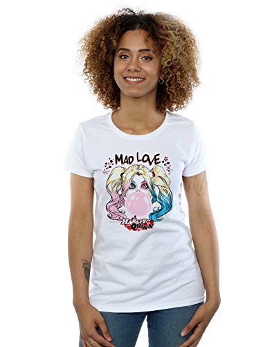 DC Comics Women's Harley Quinn Mad Love T-Shirt White X-Large