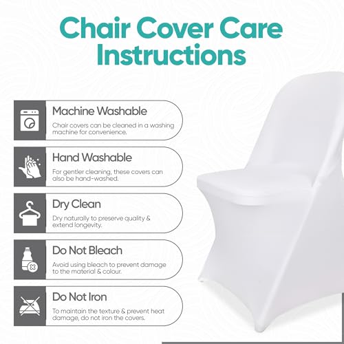 Housses de chaise pliantes infroissables et protectrices en stretch lot de 100 pièces