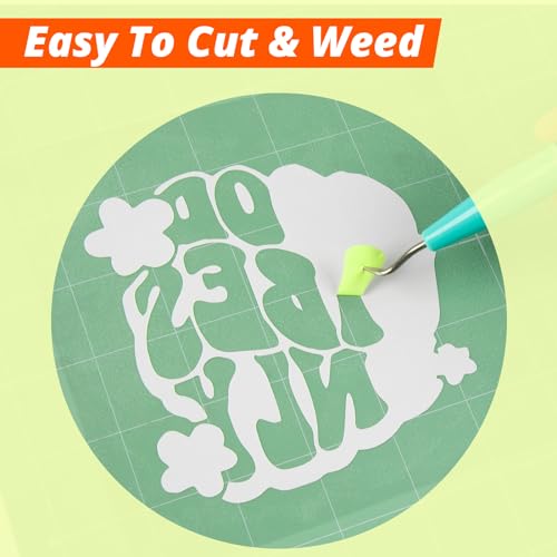 Image of HTVRONT Heat Transfer Vinyl-12 x 10FT Lime Green Iron on Vinyl for T-Shirts, HTV Vinyl Roll for All Cutting Machines & Heat Press Machine- Easy to Cut & Weed Vinyl Heat Transfer (Lime Green)