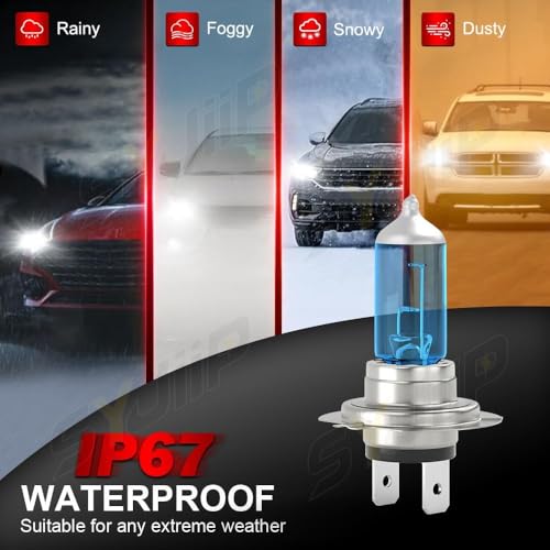 Image of Upgraded Halogen Headlight Bulbs Compatible for Subaru Legacy 2005-2014 /Outback 2010-2014, 9005 High Beam H7 Low Beam Headlamp Lights, Plug N Play, 6000K White, 300% Brightness,4-Pack