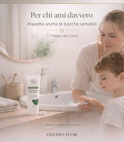 OZONO D'OR - Dentifricio senza fluore e solfati 100% naturale bio con ozono | dentifricio sbiancante senza fluore sopra sensibili, certificati |100 ml - 4