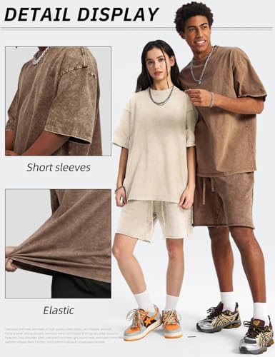 Image of Arssm Men Oversized T Shirts Vintage Tee Loose Fit Short Sleeve Casual Streetwear Baggy Washed Unisex Tops