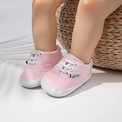Image of Infant Baby Boys Girls Canvas Sneaker Toddler Slip On Anti Skid Newborn First Walkers Candy Shoes for 0-18 Months