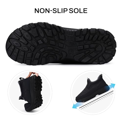 SHIBEVER Women's Snow Boots Winter: Fur Lined Slip-On Waterproof Ankle Booties Anti-Slip Comfortable Warm Women Shoes2