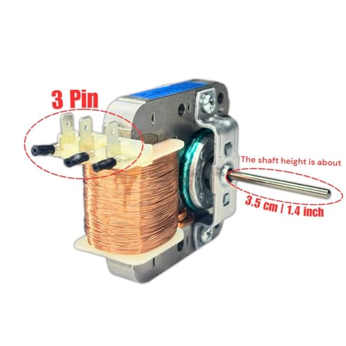 Image of J K b K Microwave Oven Fan Motor - 3 Pins - Thin Shaft - Universal - Copper - 220-240V AC - 50-60 Hz for Microwave Ovens