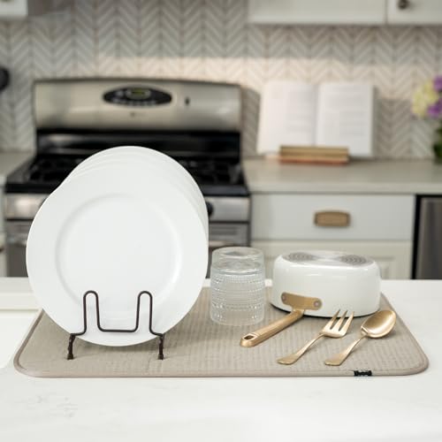 image for S&T INC. Dish Drying Mat XL, 18” x 24”, Absorbent Microfiber Kitch