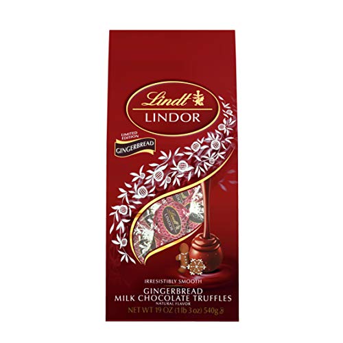 Lindt LINDOR Holiday Gingerbread Truffle Gift Bag, Kosher, 19 Ounce