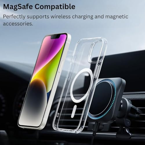 Image of Back Case Cover for iPhone 14 Plus | Mag-Safe Compatible | Camera Protection | Transparent Mobile Phone Case Cover for Apple i Phone 14 Plus | i Phone 14Plus TPU Transparent Back Cover