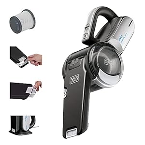 BLACK+DECKER dustbuster PIVOT VAC Handheld Vacuum Cordless, Hand Vacuum for Dorm, Car and Home, Portable with Crevice Tool and Pivot Nozzle (BDH2000PL)