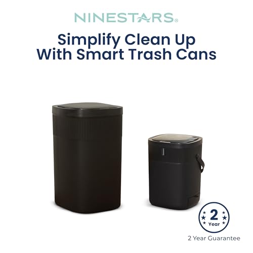 Caneca de basura automática rectangular 13 galones negro set 2 miniatura 2