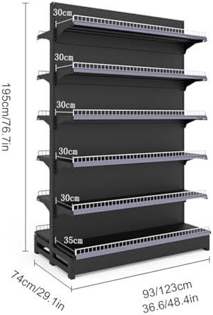 Double-Sided Retail Gondola Shelving Display, 5-Layer Versatile Store Shelves for Grocery, Convenience Store, Retail Fixtures, Durable Merchandising Unit for Effective Product Showcase