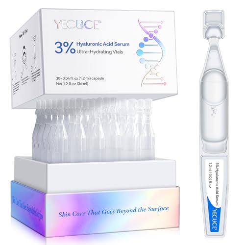 Hyaluronic Acid Serum for Face - 3% Pure Hyaluronic Acid, Hydrating Face Serum for Women & Men, Anti-Aging Skin Care for Hydration & Glow (1.2 ML x 30 PCS)