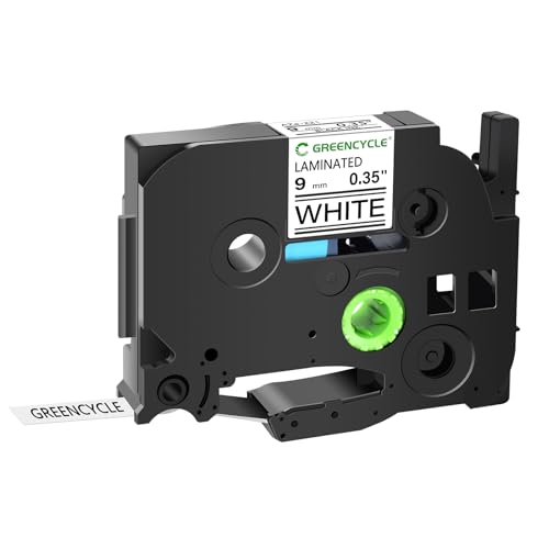 GREENCYCLE Compatible for TZe-221 TZe221 TZ221 TZ-221 AZE Tape 9mm 0.35 Inch 3/8