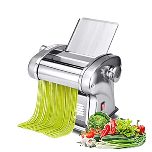 JIAWANSHUN Electric Noodle Maker Machine Semi-automatic Pasta Maker Machine for Spaghetti Ravioli Veggies Home Use (110V, 1 Noodle Knife)