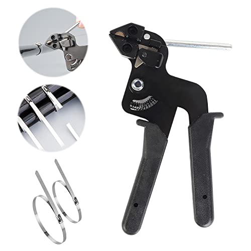 awagas Kabelbinderpistole aus Edelstahl, Kabelbinderzange Kabelbinderwerkzeug Automatischer Spanner mit Schneidefunktion zum Verriegeln und Schneiden der Kabelbinder aus Edelstahl Cover