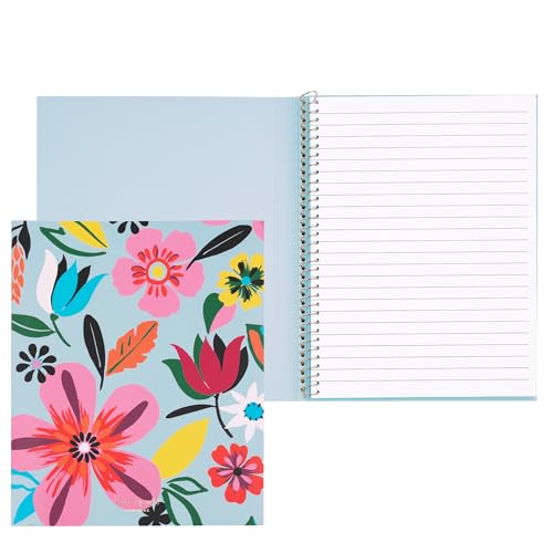 kate spade new york Small Concealed Spiral Notebook, 8.25" x 6.75" Journal Notebook with 112 Lined Pages, Safari Floral