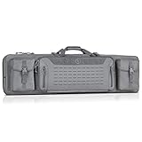 Savior Equipment Urban Warfare Tactical Double Long Gun Bag Case Backpack w/Pistol Handgun Case,46 Inch SW Gray