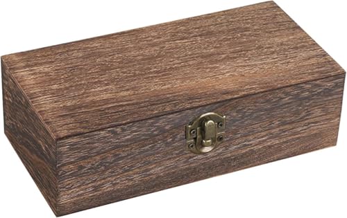 Guyode Caja Madera Con Tapa Hecho a Mano Cajas Madera Textura Fina Box Almacenamiento Multifuncional Utilizado para Joyas Pulseras Collares Broches Pendientes Cosméticos Té Granos de Café