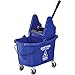 Global Industrial 38 Qt. Mop Bucket and Wringer Combo with Down Press, Blue