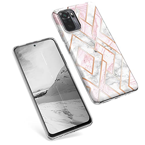 Kwmobile Case Compatible With Xiaomi Redmi Note 10 / Note 10S - Case Clear Tpu Cover With Design - Glory Mix 2 Rose Gold/White/Dusty Pink #TOP7