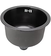 Roestvrijstalen Mini Ronde Gootsteen, Zwarte Keukenbar Enkele Kom Spoelbak Met Afdruiprek Montage...