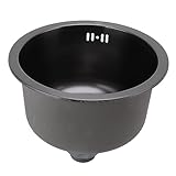 Mini Fregadero Redondo De Acero Inoxidable, Fregadero De Un Solo Tazón De Barra De Cocina Negra Con Montaje De Escurridor Adecuado Para Baño De Barra De Cocina(Black)