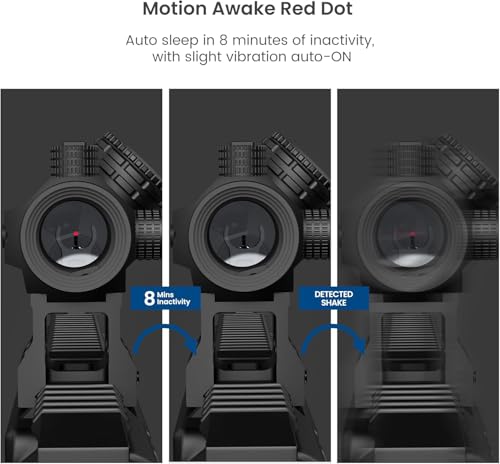 Feyachi V30 2MOA Rotpunktvisier Auto On & Off 1x20mm Kompakte Leuchtpunktvisier, Hochklappbaren Objektivabdeckungen