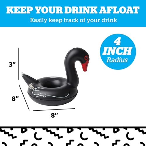 Image of Inflatable Swan Drink Holder, Floating Cup Holder for Pool and Hot Tub, Novelty Beverage Float for Outdoor Water Fun