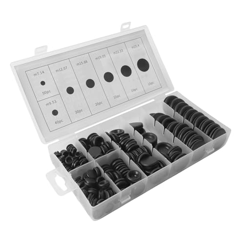 ZAICOLER Kit de Ojales de Goma para Automóviles, 170 Uds., Tapones de Cortafuegos Resistentes Al Calor para Organización y Gestión de Cables