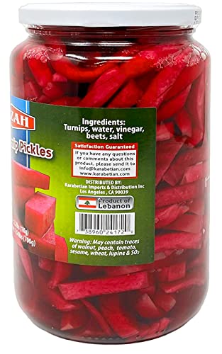 Tazah Turnip Pickles Sliced 4.4lbs Pickled Turnips 35.2oz each Jar ( Pack of 2 - 4.4lbs total )