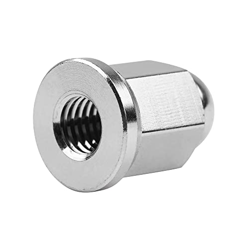 Image of Titanium M6 M8 M10 Dome Head Acorn Nuts for Bicycle Motorcycle Exhaust Pipe Car Pack of 6 (M6, Silver)