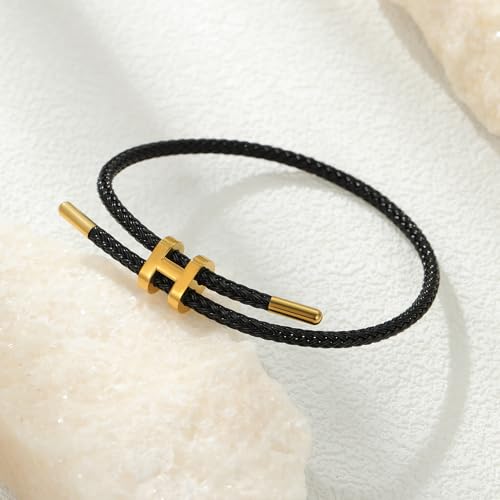 Image of AIMADE Bracelets for Women Adjustable Charm Bracelet, 18k Gold-plated Buckle Design Titanium Steel Wire Rope Women's Gift Jewelry