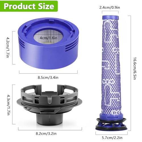 Miniatura 2 de 4 Piezas Aspiradoras Accesorios Kit, Con Cubierta Trasera Del Motor, Filtro Trasero Hepa, Prefiltro Y Cepillo, Repuesto Filtro, Para Limpieza E Higiene, Para Dyson V7 V8