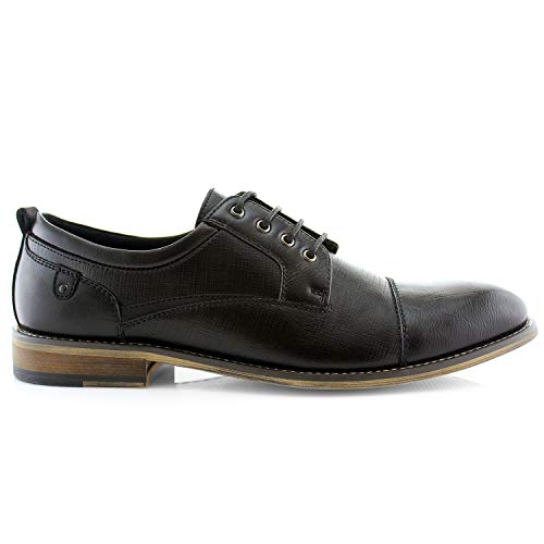 Image of Ferro Aldo Men's Modern Cap-Toe Derby Collection | Statement Dress Shoes in Floral, Woven, & Classic Styles