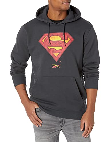 Reebok Sudadera con Capucha gráfica, DC Comics/Superman/Pure Grey, S para Hombre