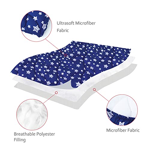 Travel Crib Sheet Quilted Polyester Fits Guava Lotus, Baby Bjorn, Dream On Me Travel Crib Light Playard, Mattress Pad For Guava Lotus Crib, Unisex, Boys & Girls, Navy #TOP2