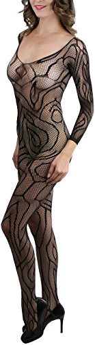 Image of ToBeInStyle Women's Long Sleeve Bodystocking Bodysuit Lingerie Regular & Plus Sizes