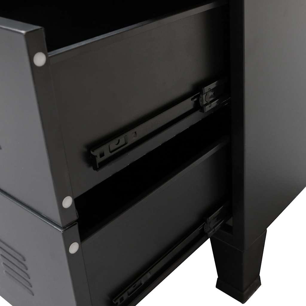 vidaXL Cassettiera in stile industriale, materiale metallico resistente e facile da pulire, 4 cassetti grandi, colore nero