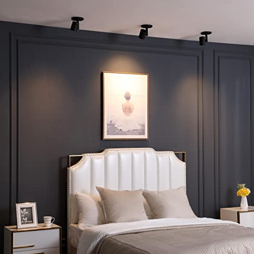 Vidalite Modern Led Surface Monopoint Sconce, 180° Rotatable Flush Mount Spot Light Head Dimmable 3000K 1370 Lumens,For Bookshelf, Art, Bedside, Black #TOP3