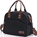 Insulated Lunch Bag with Detachable Shoulder Strap & Carry Handle,Leak Proof Reusable Lunch bag, Eco-friendly Cooler Bag Tote Bag,School Lunch Box for Kids,Men,Women (Black)