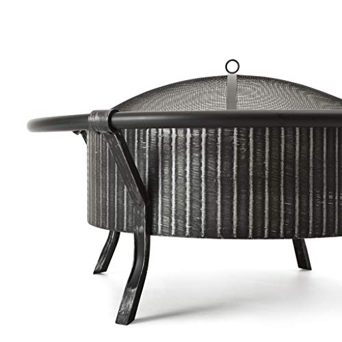 Amazon Basics Round Fire Pit - 39-Inch, Brushed Pewter #TOP1