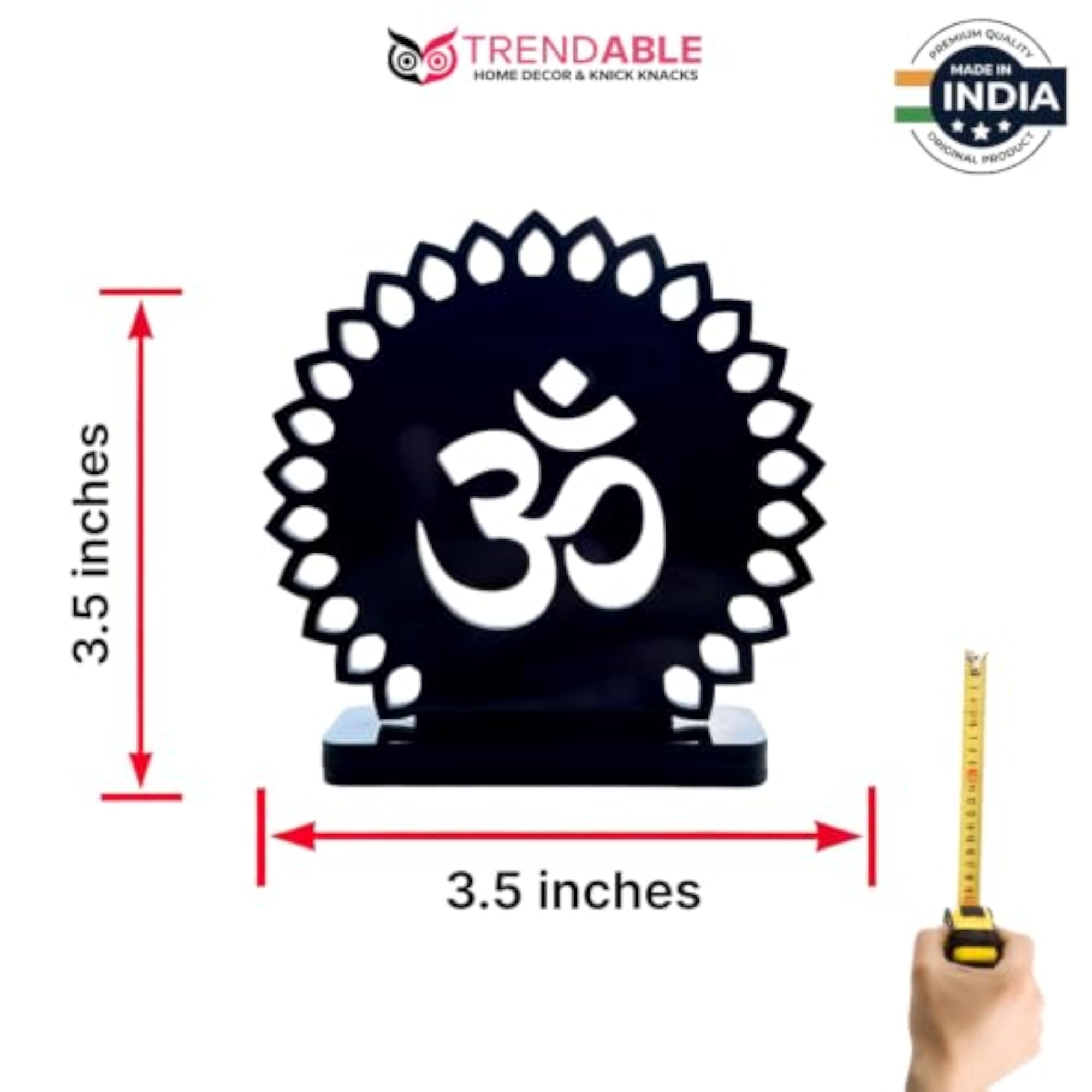 Om Car Dashboard Idol, High Gloss Black Acrylic