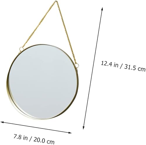 Miniatura 2 de minkissy Espejo de pared decoración de estilo hierro maquillaje para el hogar decoración de metal espejo de vestidor redondo dorado colgante nórdico