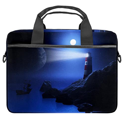 Sac à bandoulière pour ordinateur portable 13-14.5 pouces avec motif phare nautique multicolore