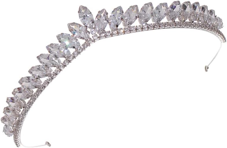 Women Pearl Crystal Crown Headbands: Bride Wedding Party Hair Band Girls Princess Costume Tiara Bridal Headpiece Bridesmaid Hair Accessories