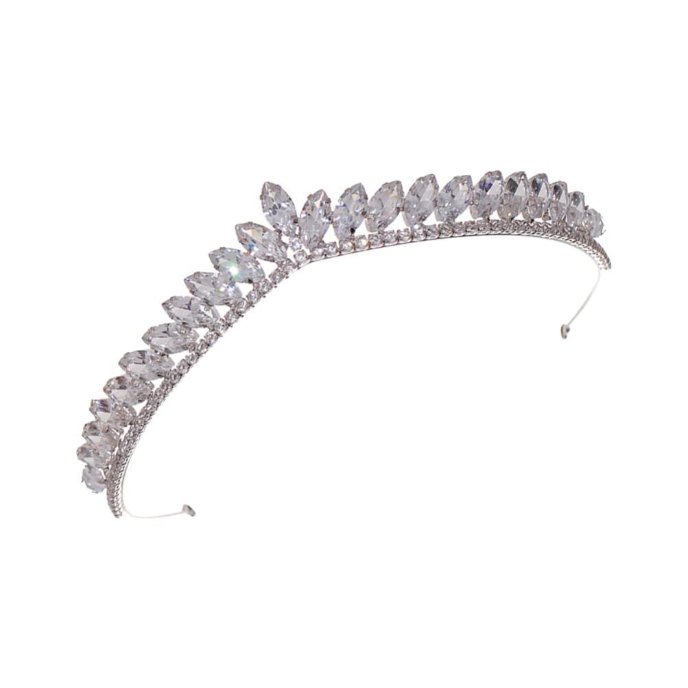 Women Pearl Crystal Crown Headbands: Bride Wedding Party Hair Band Girls Princess Costume Tiara Bridal Headpiece Bridesmaid Hair Accessories