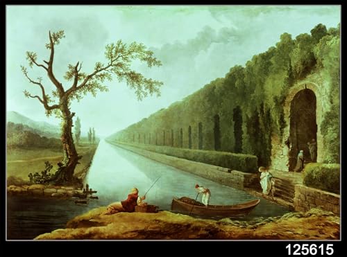 Toile Hubert Robert le Canal 60x90cm poster mural pour deco salon moderne