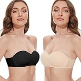 【Vielseitige Alltags BHs】Diese trägerloser bh push up können die Schulterlinien betonen, können unter Ihrem Hemd, Kleid, tief ausgeschnittenen Outfits, rückenfreien Kleidern oder Hochzeitskleidern getragen werden. Notwendige gegenstände für den alltag von frauen oder damen.